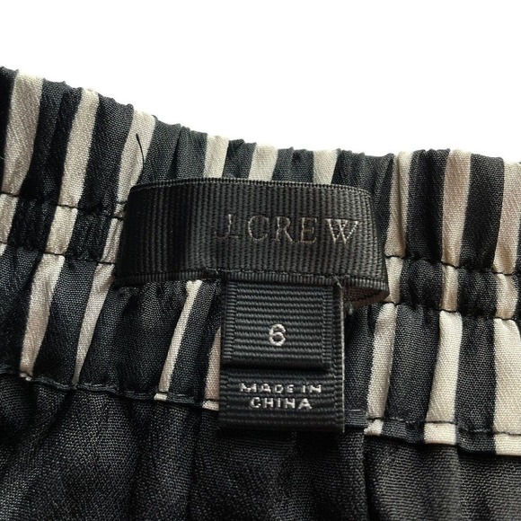 J. Crew Skirt Striped Black & White Elastic Waist Lined Pockets Size 6 NEW - Picture 5 of 12
